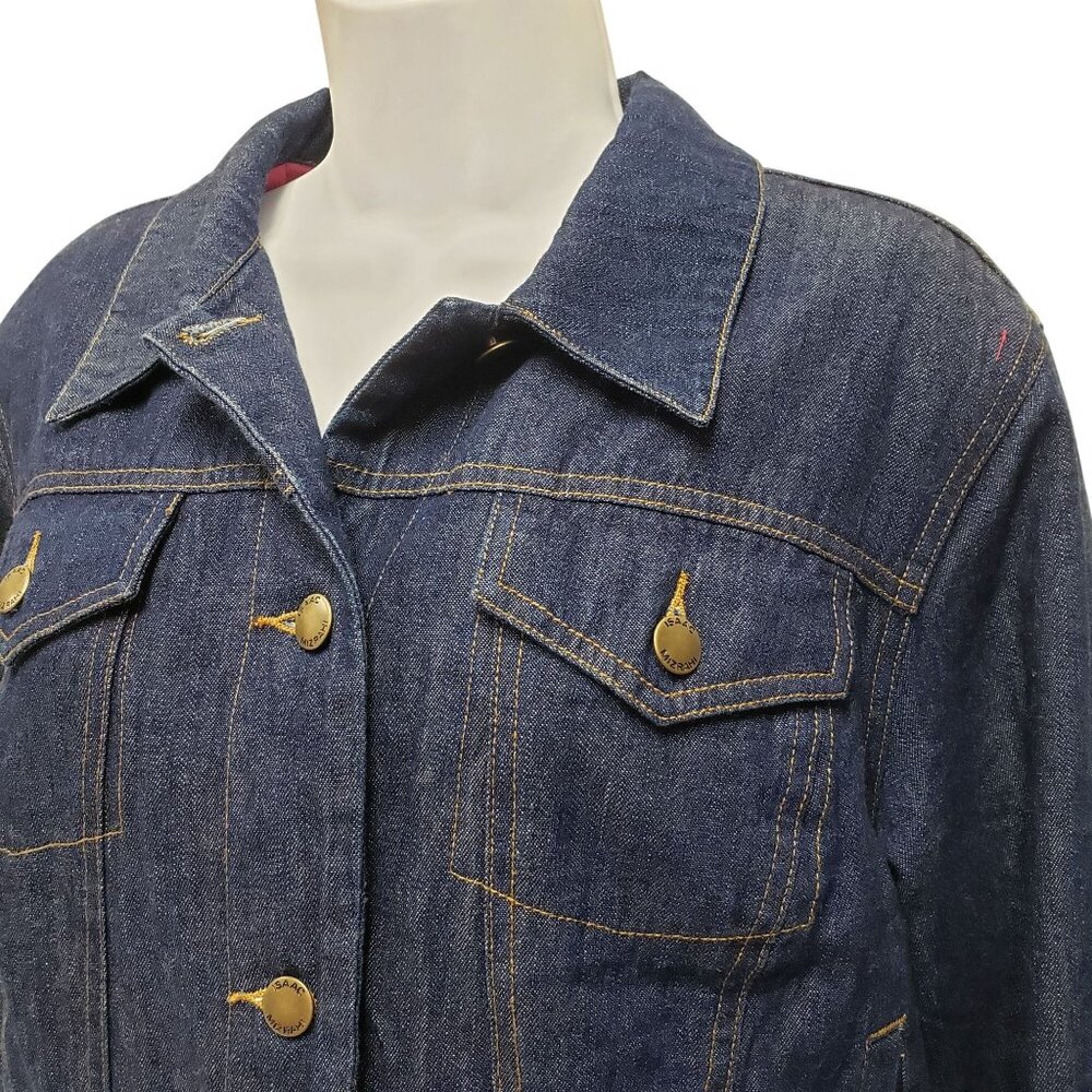 Isaac Mizrahi for Target Womens Denim Jacket Pink Lining Size L - Picture 3 of 9